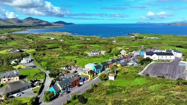 West Cork Ireland Eyeries village,vibrant colours tourist destination set in stunning landscape between the mountains and the sea,wild Atlantic way the beauty of Ireland