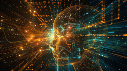 Fototapeta premium data science visualization, artificial intelligence code.