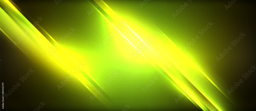 Poster electric blue and green lights illuminate a dark sky, creating an artistic pattern on a black backgr