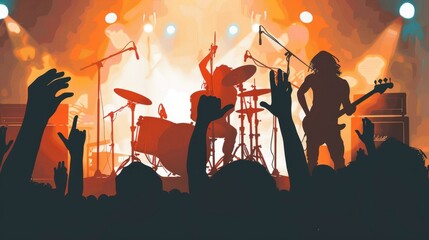 Fototapeta premium Interactive concert lets audience jam with musicians on stage.
