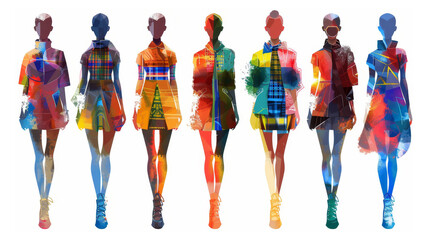 Fototapeta premium Fashion show lights up with striking, vivid colors.