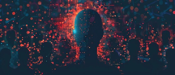 AI managing databases of missing persons to aid in rapid identification  front view  Missing persons AI  digital tone  Tetradic color scheme