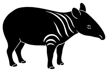 tapir line art silhouette illustration