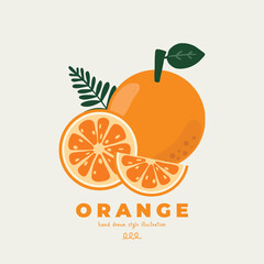 hand drawn illustration vector of cute isolated flat minimal motif orange doodle-style design. For poster, sticker, banner, artwork, social media