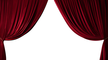 transparent red velvet drape curtain stage frame 