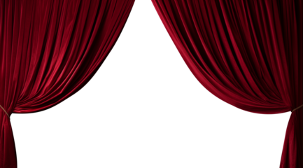 transparent red velvet drape curtain stage frame 