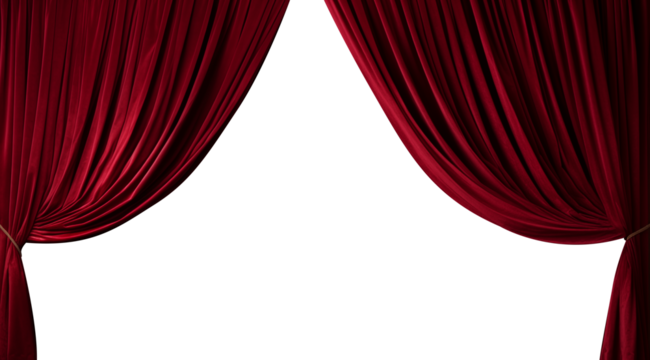 transparent red velvet drape curtain stage frame 
