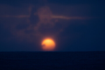 Beach and lights at sunset in Ponta do Sol, madeira