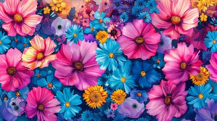 Seamless floral pattern background.