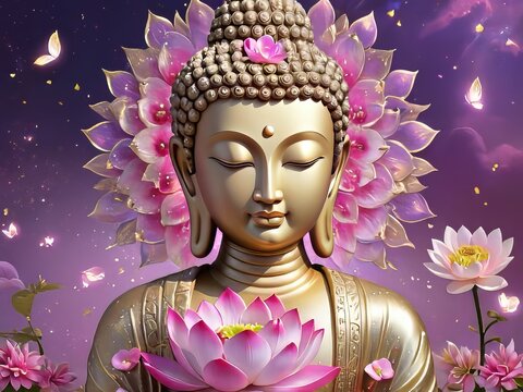 buda espiritual con flores