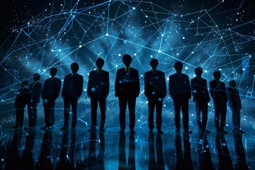 Future transactions, Businesspeople in a digital world, abstract business concept.