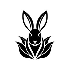 Modern and minimalist rabbit logo vector icon illustration 