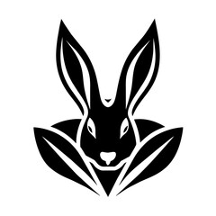 Modern and minimalist rabbit logo vector icon illustration 