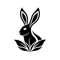 Modern and minimalist rabbit logo vector icon illustration 