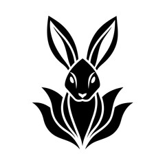 Modern and minimalist rabbit logo vector icon illustration 