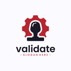 Validation icon vector. Stamp handle logo design template.