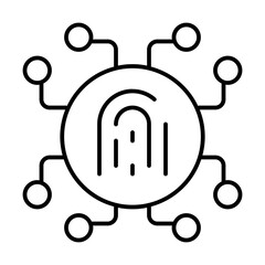Biometric Icon Whit Thin Style