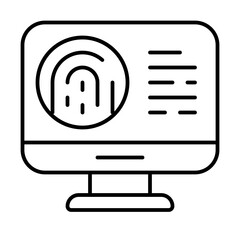 Biometric Detail Icon Whit Thin Style