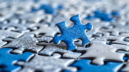 White business solution concept - final puzzle piece connects team together for strategy completion