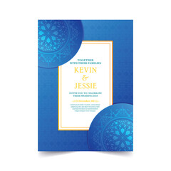 Colorful mandala wedding card template © Zein Republic Studio