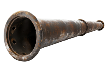 Metal pipe isolated on transparent background