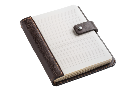 Notebook with a magnetic lock isolated on transparent background