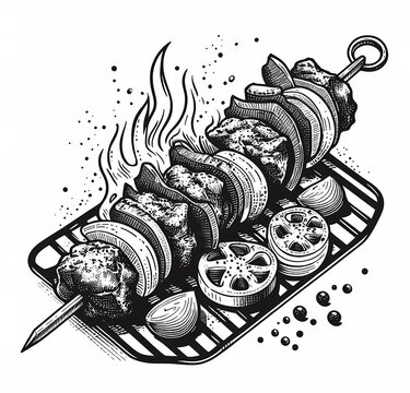 recommend clip art: Kebab. Line drawing