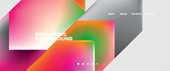 Colorful gradients with abstract geometric shapes. Vector Illustration For Wallpaper, Banner, Background, Card, Book Illustration, landing page