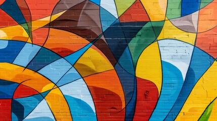 Fototapeta premium Bold, vibrant mural with stunning visual impact, Ai Generated