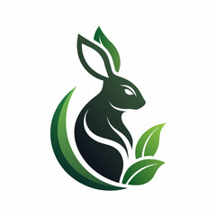 Modern and minimalist rabbit logo vector icon illustration 