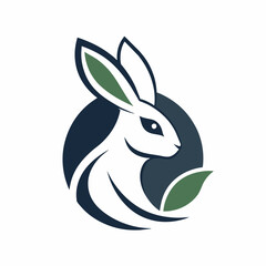 Modern and minimalist rabbit logo vector icon illustration 