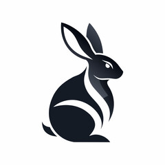 Modern and minimalist rabbit logo vector icon illustration 