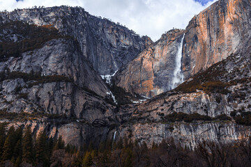 Yosemite Falls Winter View from the Meadow, Yosemite National Park, California