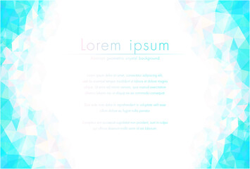 パステルカラーが美しい宝石の背景フレーム素材　オパール、クリスタルのキラキラした幾何学模様のベクターイラスト