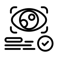 Eye Recognition Icon With Line Style