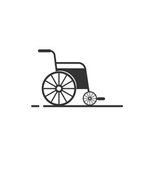 Wheelchair flat icon isolated on white background.