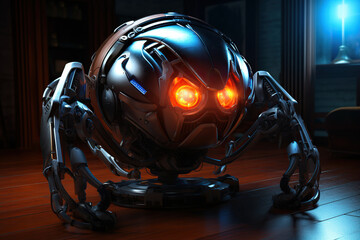 Generative ai on theme of beautiful futuristic space robot, autonomous programmable new technique