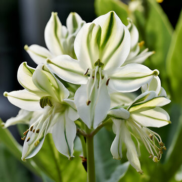 close up of crown flower or indian milkweed calotropis gigantea,generate ai