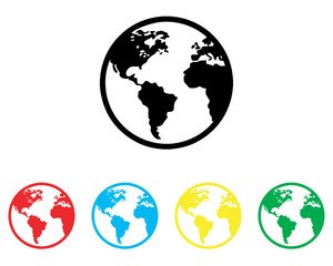 Globe icon vector. Earth icon sign symbol in trendy flat style. Set elements in colored icons. Planet vector icon illustration isolated on white background