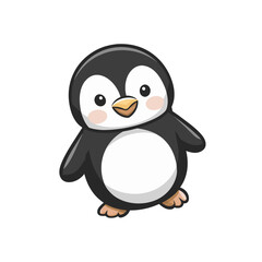 Fototapeta premium Penguin Doodle Art: Adorable Illustration of a Charming Zoo Animal