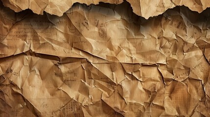 Crumpled brown paper textured 