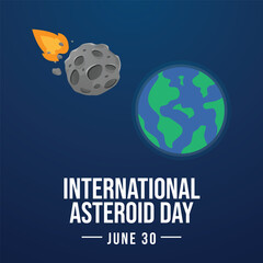 vector graphic of International Asteroid Day ideal for International Asteroid Day celebration.