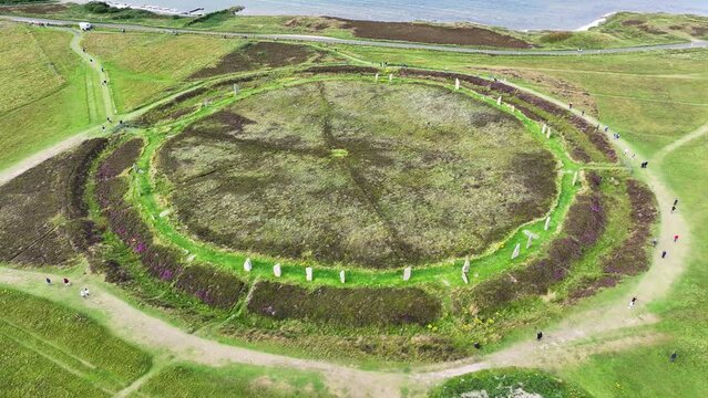 Ring of Brodgar, Orkney Scotland UK Aerial View of Prehistoric Circular Landmark
