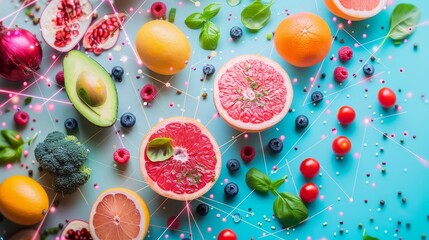 Healthy eating guide published by AI, tailored for specific health conditions  top view  Conditionspecific guide  cybernetic tone  Complementary Color Scheme