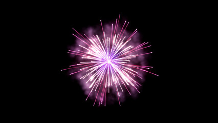 3D illustration. Abstract Realistic animation Firework Colorful.