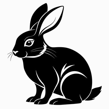 recommend clip art: Rabbit silhouette vector  illustration 