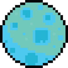 Pixel art blue planet icon