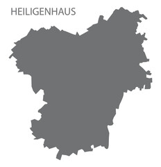 Heiligenhaus German city map grey illustration silhouette shape