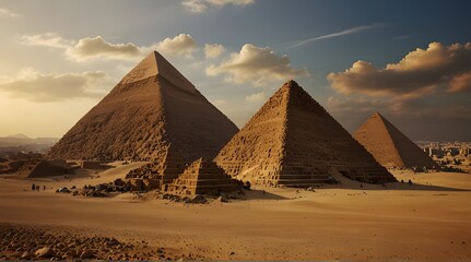 The Great pyramid of Giza, Egypt Khufu on a sunny day.generative.ai 