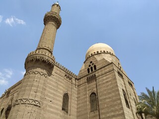 Fototapeta premium Salah El Din El Ayoubi Citadel and Mohammed Ali Mosque and Soltan Hassan Mosque in Cairo in Egypt